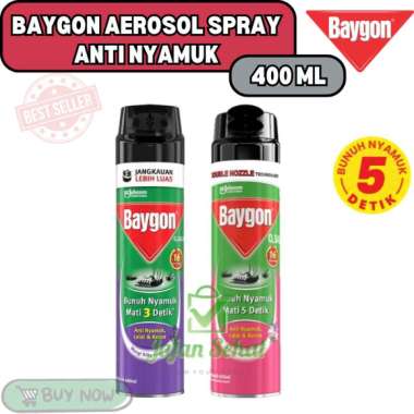 Baygon Aerosol Spray Anti Nyamuk 400 ml Silky Lavender