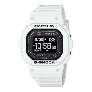 Jam Tangan Pria Casio G-Shock DW-H5600-7DR Smartwatch G-Squad Heart Monitor Digital Dial White Resin
