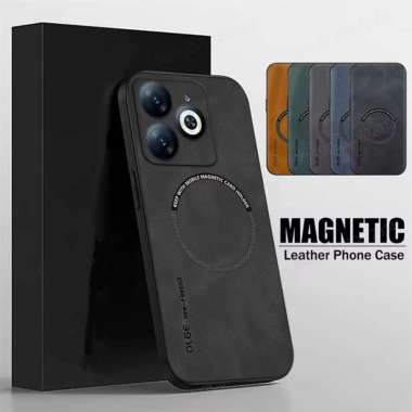 Case ITEL P55 NFC / TECNO SPARK 20 /20C Casing Magsafe Luxury Leather Magnetic Anti Licin itel p55 n