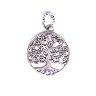 Liontin Mainan Kalung Pendant Perak Silver Bali Asli 925 Simbol Pohon Tree Lengkung Etnik Custom Kun