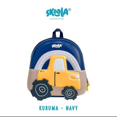 Skoola Tas Sekolah Anak PAUD Laki - Laki Ransel Traktor - Kuruma NAVY