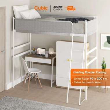 Cubic Ranjang Tingkat Besi / Ranjang Susun / Bunk Bed / LUNA BB 90 Dipan