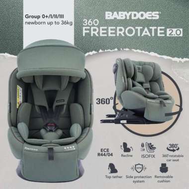 BABYDOES 360° Free Rotate 2.0 Carseat GREY