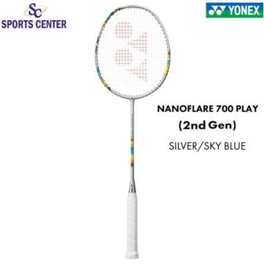 New Raket Badminton Yonex Nanoflare 700 Play 2ND GEN Silver / Sky Blue 4U G5 (83 mm)