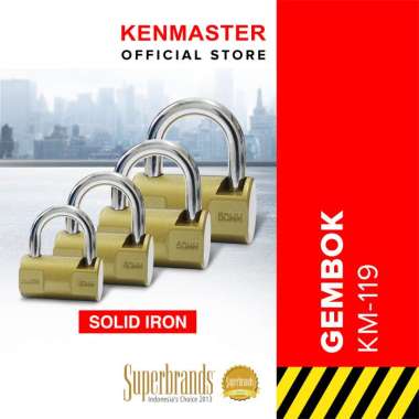Kenmaster Gembok Hammer KM-119 / Gembok Anti Maling / Gembok Pagar Kunci Gembok 60MM