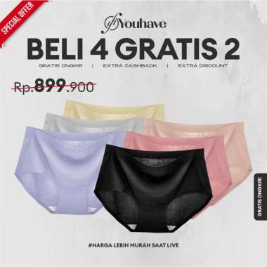 You’ve (YouHave) BELI 4 GRATIS 2 PCS Celana Dalam Seamless CD Seamless CD Wanita Seamless Panty CD 3