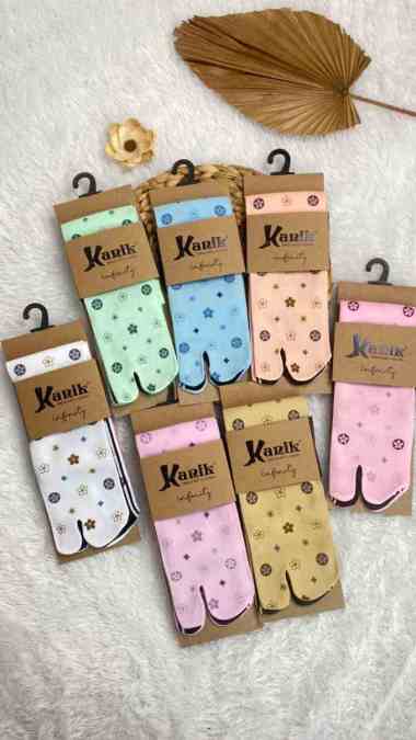 Kanik Kaos Kaki Muslimah Jempol Printing Motif Button Warna Random