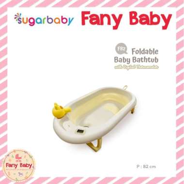 SUGAR BABY FOLDABLE BABY BATHTUB WITH DIGITAL THERMOMETER F82 Grey