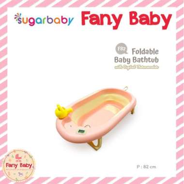 SUGAR BABY FOLDABLE BABY BATHTUB WITH DIGITAL THERMOMETER F82 Peach