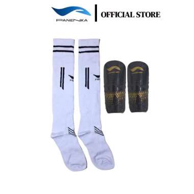 PANENKA - Kaos Kaki Bola Futsal Panjang Remaja Dan Dewasa Selutut Putih+Deker Dewasa
