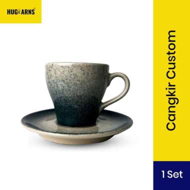 HUGeARNS - Cangkir Keramik Premium Custom Corporate Merchandise / Custom Gelas Minum Kopi Teh Hijau 