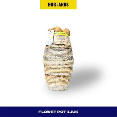 HUGeARNS - Pot Bunga Ijuk Pelepah Pisang / Guci Anyaman Pelepah Pisang / Vas Bunga Pelepah Pisang / 