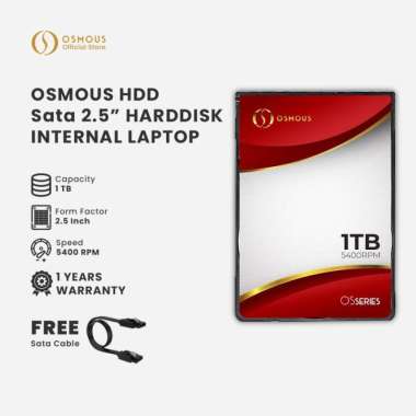 Hardisk Internal Hdd Laptop Osmous 1TB Sata 2.5" Hard Disk 1TB 5400RPM