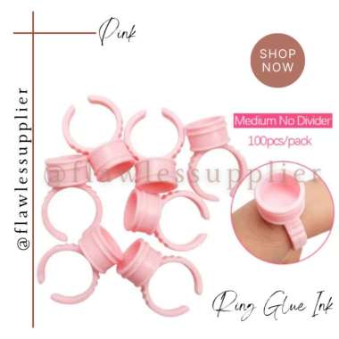 [PINK] Ring Glue Tempat Lem Untuk Sulam Alis Eyelash Extension / Cincin Tinta Sulam Lem Eyelash Exte