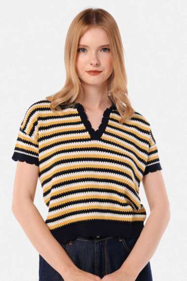 MINIMAL - Amara - Atasan Rajut Bertekstur - Mustard XL Mustard