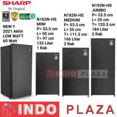 KULKAS SHARP 1 Pintu SJ-N182N-HS Dark Silver Kirei series 182NHS