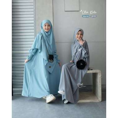Gamis Set Ola kids by kfm kids | set FK (French Khimar) | set Bergo | gamis set anak | gamis anak sy