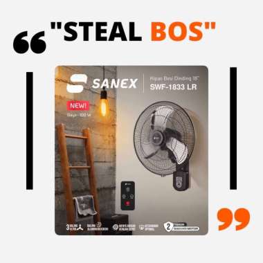 wall fan sanex 18 inch remot wallfan sanex besi 18 inch SWF-1833LR kipas angin dinding sanex besi 18