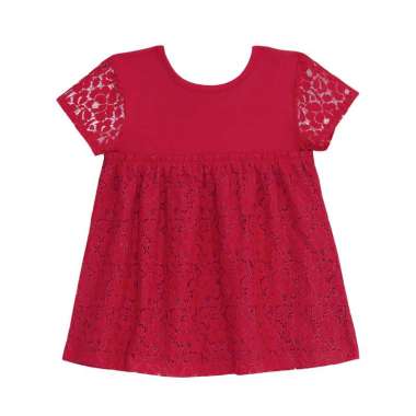 TORIO Basic Red Lace Blouse - Baju Atasan Anak Perempuan - Blouse Anak 6-7Y