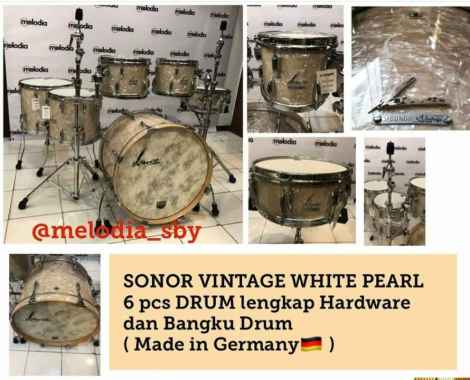 Sonor Vintage Series white Pearl, Drum Set 6pcs +Hardware