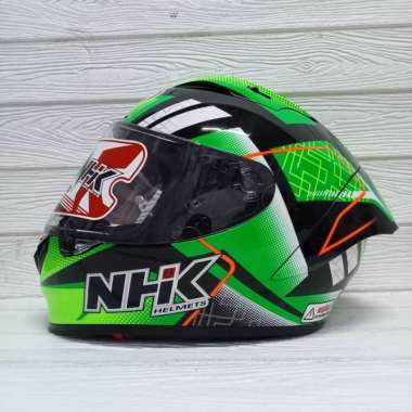 HELM NHK GP R TECH STREET ULTRA GP EDITION R44 BLACK GREEN GLOSSY L