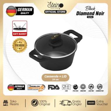 STEIN Black Diamond Noir Casserole | Wajan + Tutup Casserole 20cm