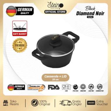 STEIN Black Diamond Noir Casserole | Wajan + Tutup Casserole 24cm