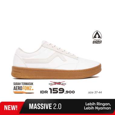 Aerostreet 37-44 Massive Low 2.0 Natural Gum - Sepatu Sneakers Casual 39