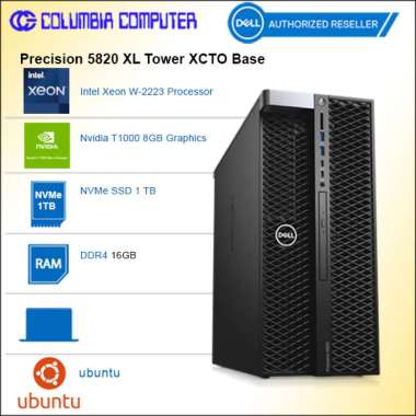 Precision 5820 XL Tower XCTO Base Xeon W-2223 16GB Nvidia-T1000 Ubuntu 20.04 on Precision