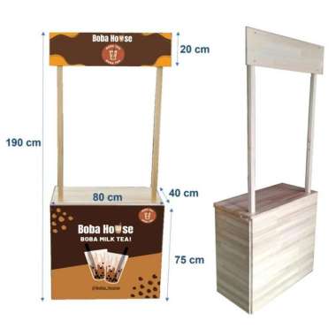Booth Portable Lipat/ Meja Event Lipat / Gerobak Lipat Full Kayu Solid