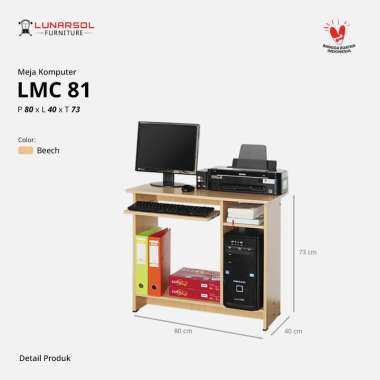 Meja Komputer LUNARSOL LMC HUGA dengan keyboard LMC 81