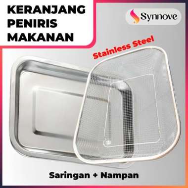Stainless SET Nampan Peniris MiSaringan nyak Saringan Minyak Goreng Peniris Gorengan