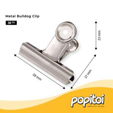 OSSO Metal Bulldog Round Clip SILVER Penjepit Kertas Klip 38mm