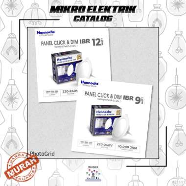 Hannochs Lampu Downlight LED Panel Click & Dim 12watt