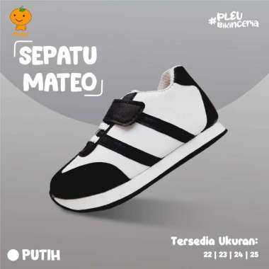 PLEU Sepatu Mateo | Sepatu Anak Laki Laki Size 22-25 25 Putih