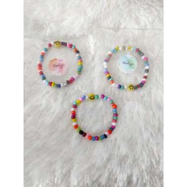 gelang manik smile warna warni/gelang manik warna warni/beads/korean beads smile/gelang kpop