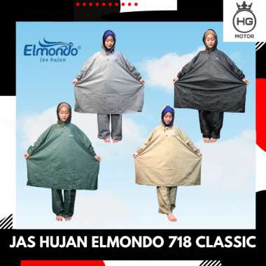 JAS HUJAN ELMONDO SETELAN PONCO LENGAN CELANA ELMONDO CLASSIC 718 hitam