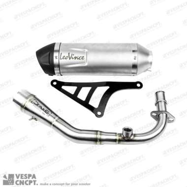Knalpot Leovince Exhaust Lv One Mini Silver Vespa Sprint Primavera LX
