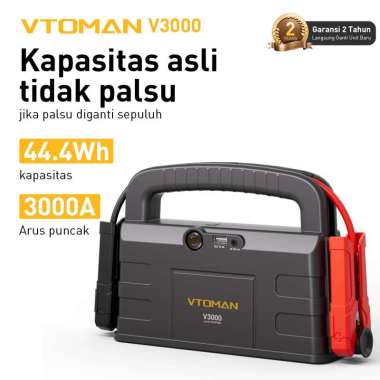 Vtoman V3000 Jumper Aki 12000mAh Powerbank Jumper Aki Mobil Dan Motor Jump Starter 12V Car Jump Star