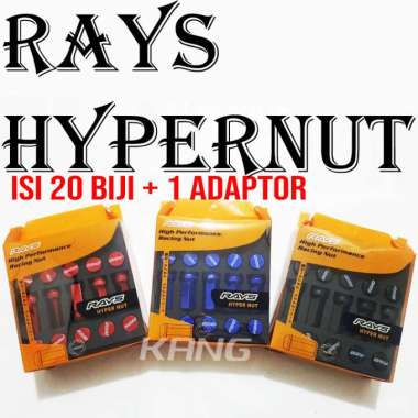 MUR RODA RAYS HYPERNUT LUGNUT MUR BAUT VELG BAN MOBIL RACING 45MM Merah