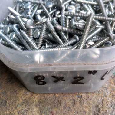 Sekrup Philip PH #8 x 2" Self Tapping Screw (-) 25 pcs