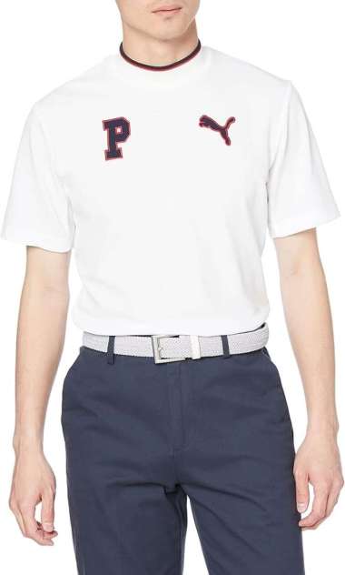 Baju Golf Puma Rib SS Mock Neck Bright White - 62242104 M