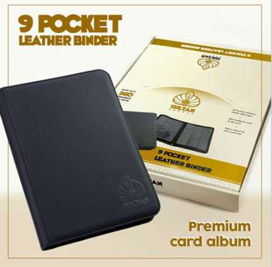 Sultan Album 9 Pocket Zippered Leather Binder Black