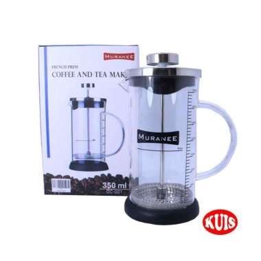Muranee French Press 350 ML Gelas Tutup Stainlees Shaker Kopi Dan Susu