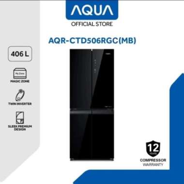 KULKAS MULTIDOOR AQUA 4 PINTU AQR-CTD506RGC (MB) PINTU KACA