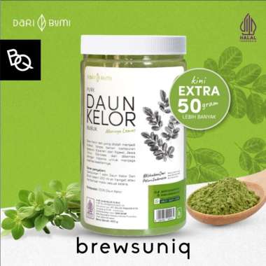 Brewsuniq X Dari Bumi Daun Kelor Moringa Bubuk Premium Pure Organic Daun Kelor Moringa