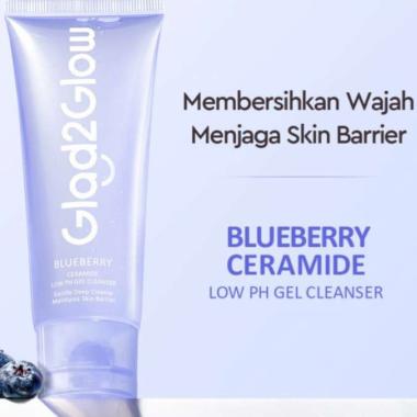 GLAD2GLOW BLUEBERRY CERAMIDE LOW PH GEL CLEANSER 70ML FACIAL WASH MUKA