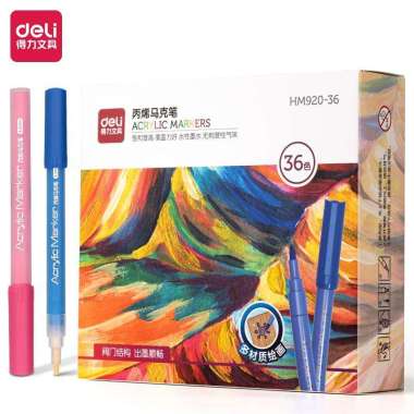 Deli Spidol Akrilik / Acrylic Marker 48 Color HM920 36 warna