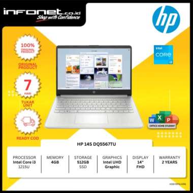 HP 14S DQ5567TU I3 1215U 4GB 512GB 14" FHD Win 11 OHS
