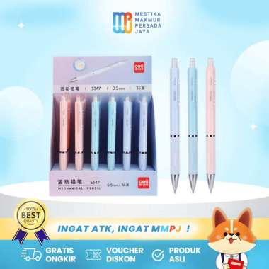 Deli Mechanical Pencil - Pensil Mekanik Cetek Tip 0.5 mm Dilengkapi Klip S347